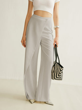 Women's High-Waist Wrap Wide-Leg Pants