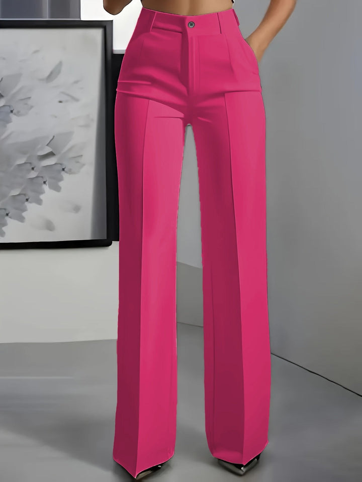 Women's High-Waist Wide-Leg Pleated Pants