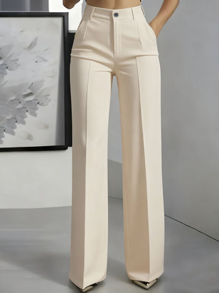 Women's High-Waist Wide-Leg Pleated Pants