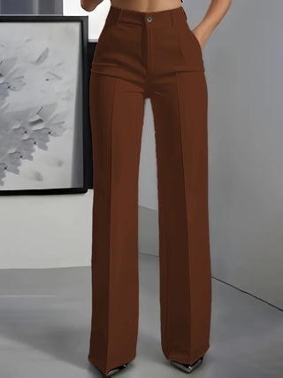 Women's High-Waist Wide-Leg Pleated Pants