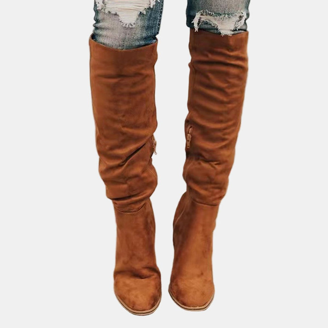 Aria | Women's Over-the-Knee Block-Heel Stretch Ankle Boots