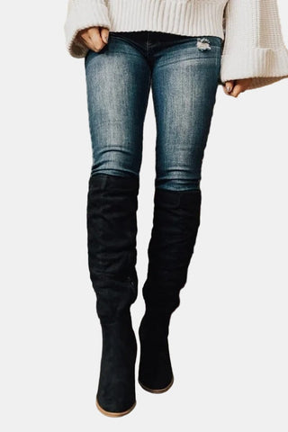 Aria | Women's Over-the-Knee Block-Heel Stretch Ankle Boots