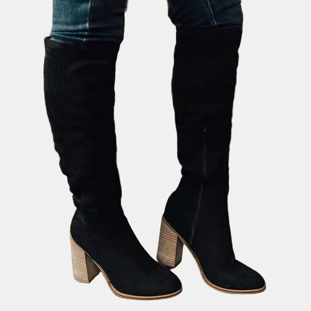 Aria | Women's Over-the-Knee Block-Heel Stretch Ankle Boots