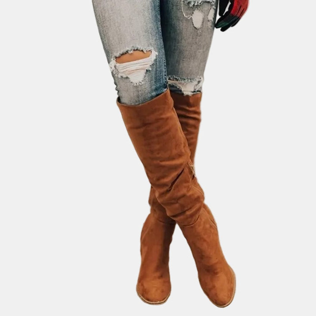 Aria | Women's Over-the-Knee Block-Heel Stretch Ankle Boots