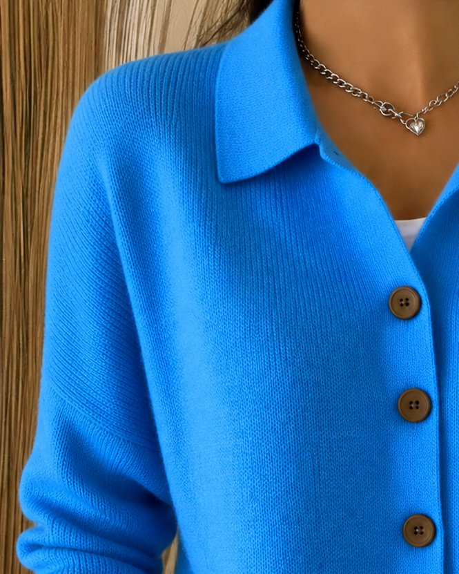 Women's Relaxed Collared Button Cardigan