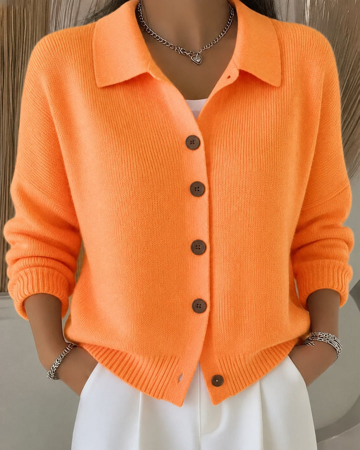 Women's Relaxed Collared Button Cardigan