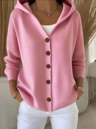 Women's Relaxed Hooded Button Cardigan