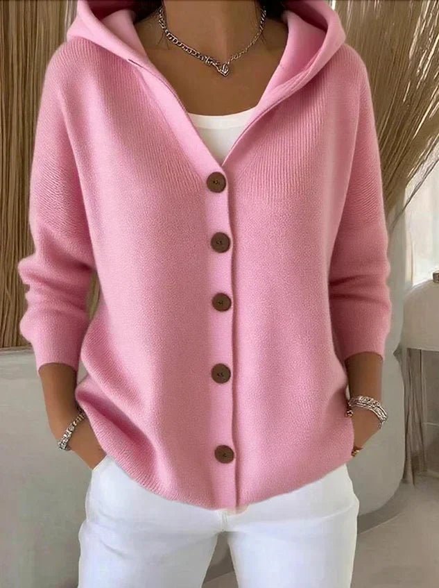 Women's Relaxed Hooded Button Cardigan