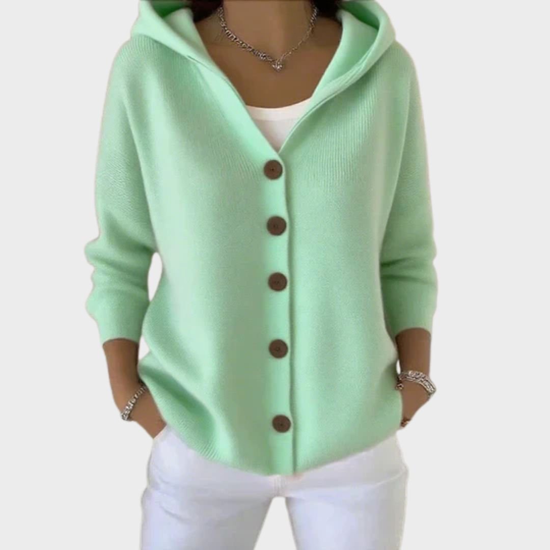 Women's Relaxed Hooded Button Cardigan