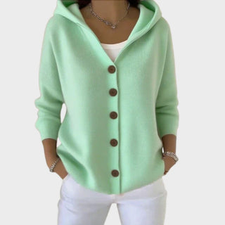 Women's Relaxed Hooded Button Cardigan