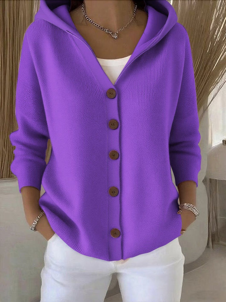 Women's Relaxed Hooded Button Cardigan