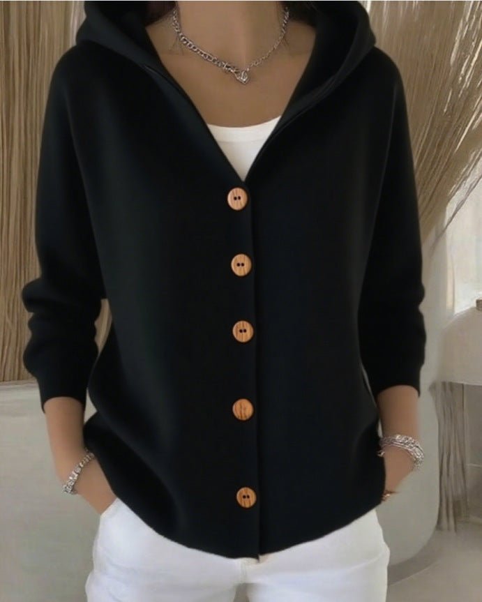 Women's Relaxed Hooded Button Cardigan