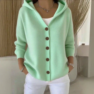Women's Relaxed Hooded Button Cardigan