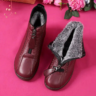 Scarlett | Women's Slip-Resistant Fleece-Lined Leather Ankle Boots