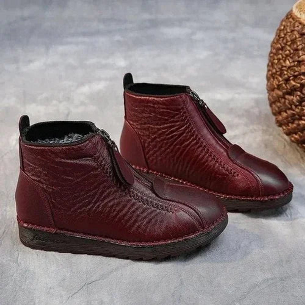 Scarlett | Women's Slip-Resistant Fleece-Lined Leather Ankle Boots