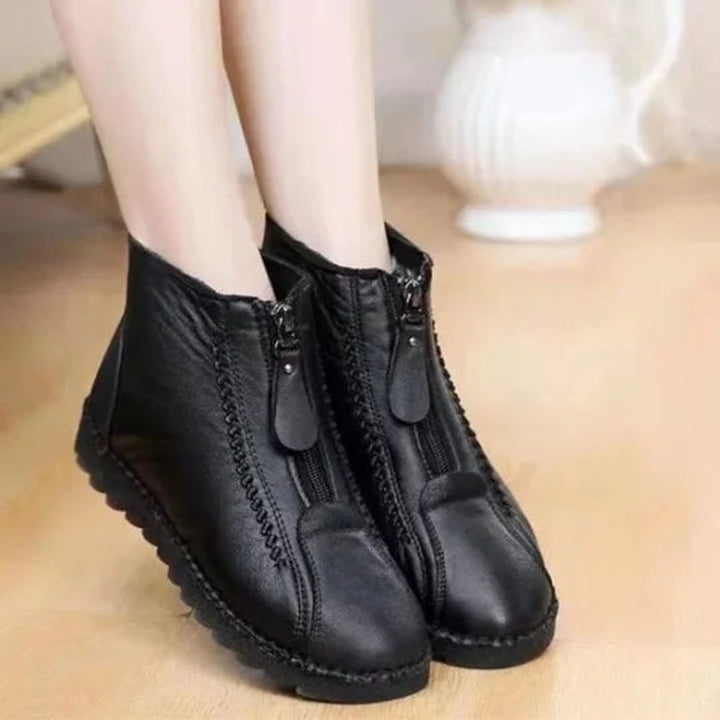Scarlett | Women's Slip-Resistant Fleece-Lined Leather Ankle Boots