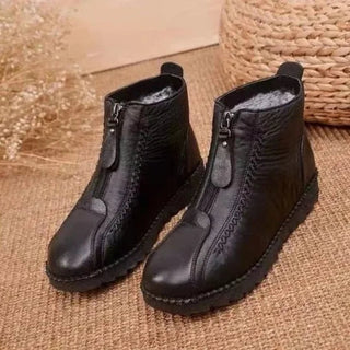 Scarlett | Women's Slip-Resistant Fleece-Lined Leather Ankle Boots