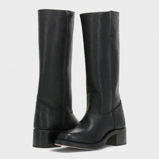 Aria | Women's Western Leather Knee High Boots Block Heel