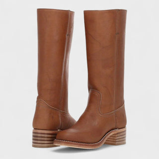 Aria | Women's Western Leather Knee High Boots Block Heel